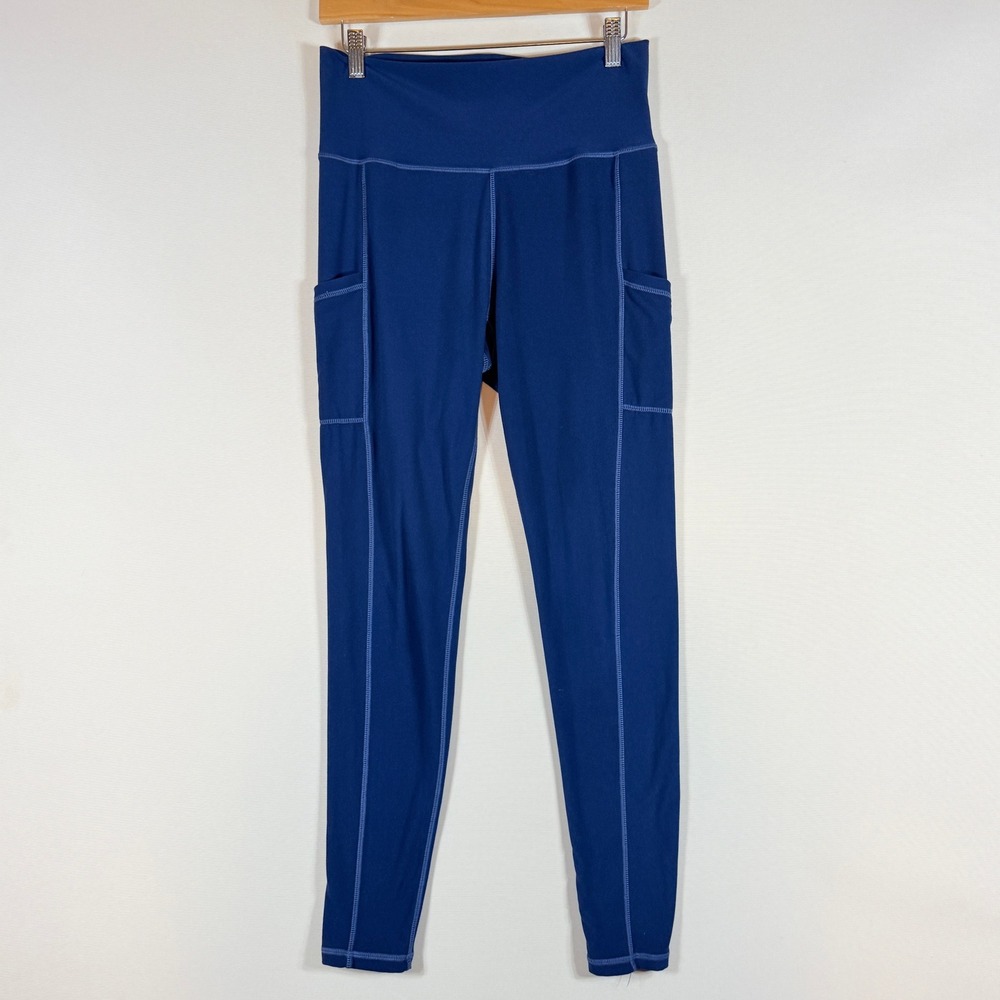 Wolven XL Leggings Blue Womens High Waisted Pocket Sustainable Workout Pilates‎